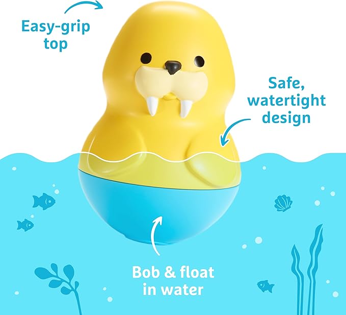 Munchkin Bath Bobbers Mold Free - Dolphin/Walrus - Floating and Wobbling Action
